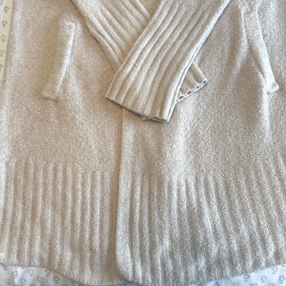 Barefoot Dreams Cozy Chic Open Front Shawl Tan Cardigan Sweater Size Small - Picture 4 of 6